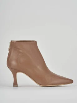 Stivaletti tacco 6cm pelle marrone