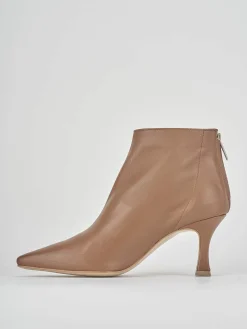 Stivaletti tacco 6cm pelle marrone