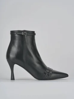 Stivaletti tacco 6cm pelle nero