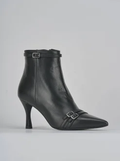 Stivaletti tacco 6cm pelle nero