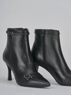 Stivaletti tacco 6cm pelle nero