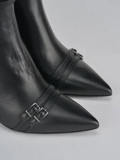 Stivaletti tacco 6cm pelle nero