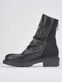 Stivaletti tacco 2cm pelle nero