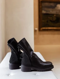 Stivaletti tacco 2cm pelle nero