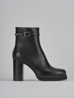 Stivaletti tacco 10cm pelle nero