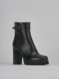 Stivaletti tacco 10cm pelle nero