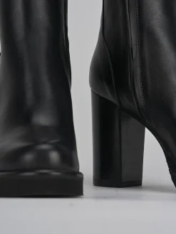 Stivaletti tacco 10cm pelle nero