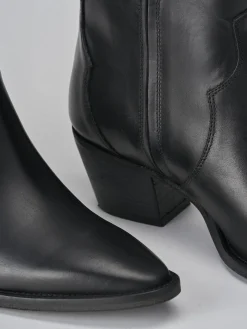 Stivaletti tacco 5cm pelle nero