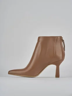 Stivaletti tacco 5cm pelle marrone