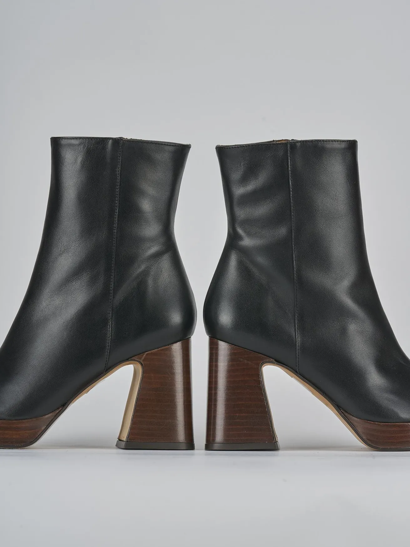 Stivaletti tacco 9cm pelle nero