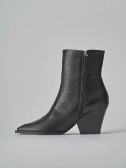 Stivaletti tacco 8cm pelle nero