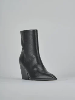 Stivaletti tacco 8cm pelle nero