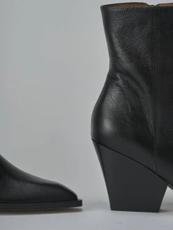 Stivaletti tacco 8cm pelle nero