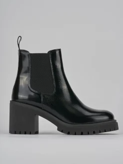 Stivaletti tacco 6cm pelle nero