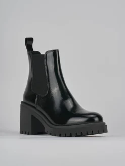 Stivaletti tacco 6cm pelle nero