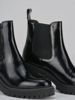 Stivaletti tacco 6cm pelle nero