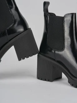 Stivaletti tacco 6cm pelle nero