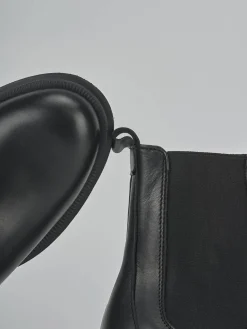 Stivaletti tacco 2cm pelle nero