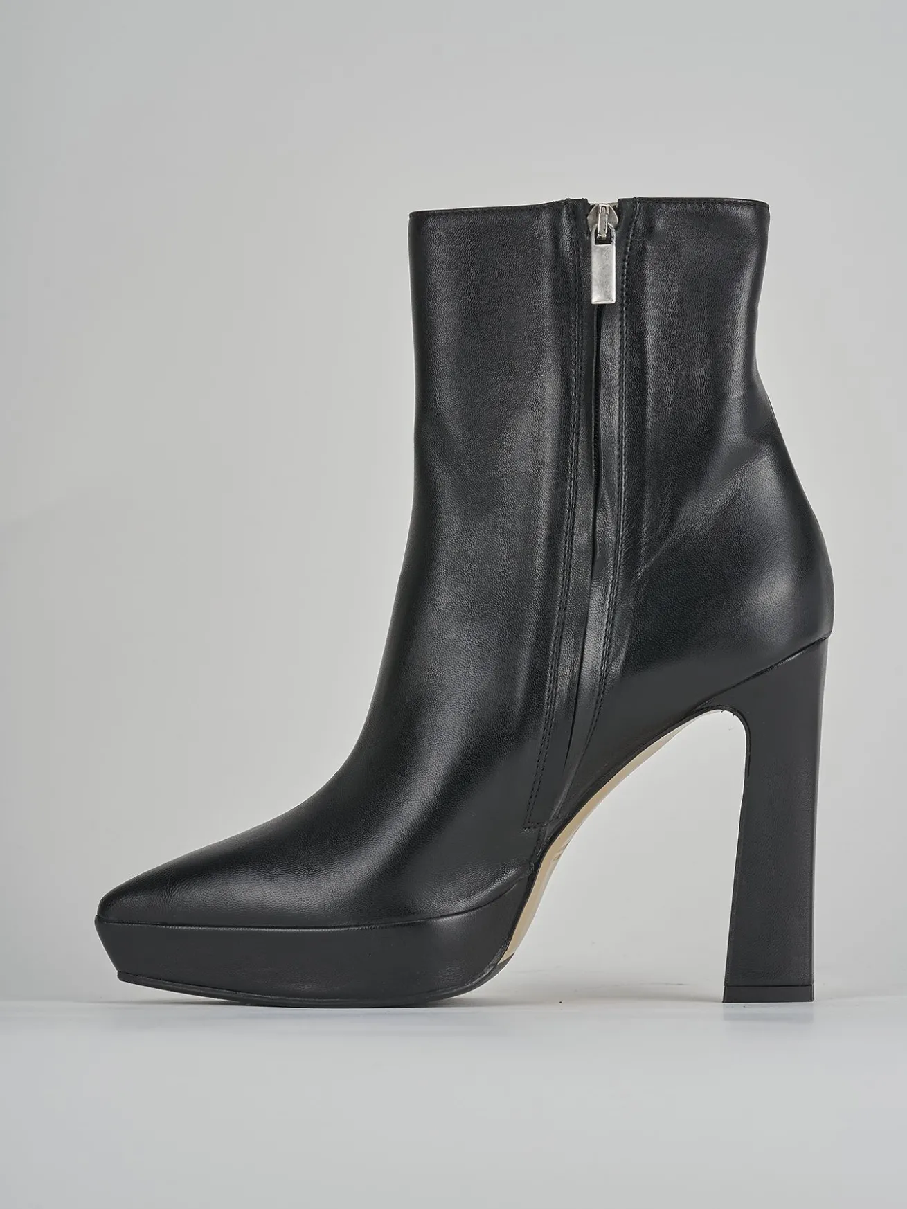 Stivaletti tacco 11cm pelle nero