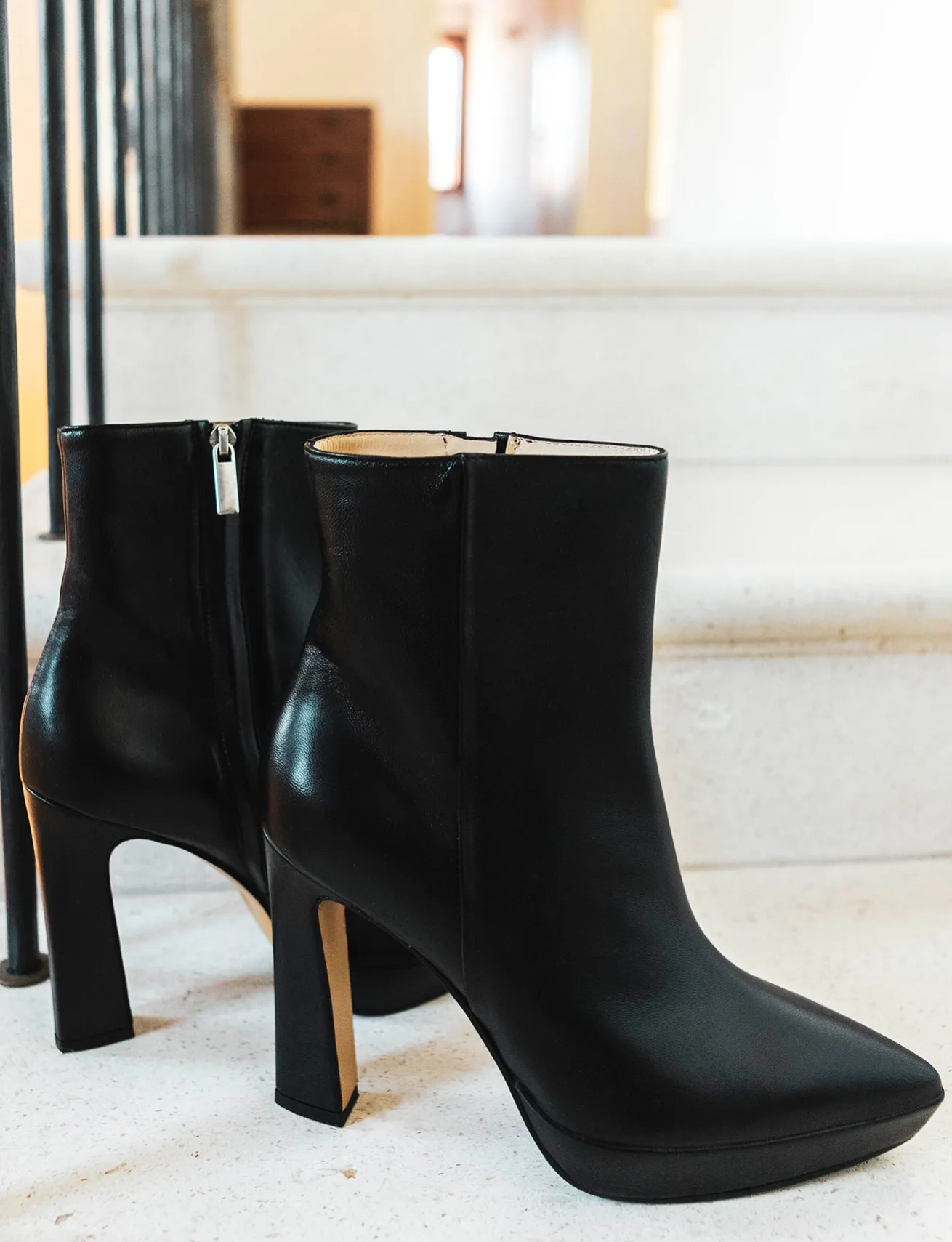 Stivaletti tacco 11cm pelle nero