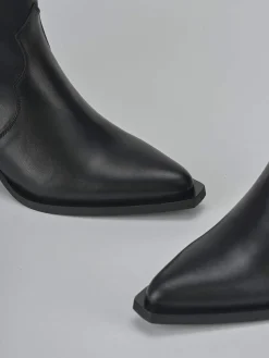 Stivaletti tacco 5cm pelle nero