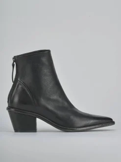 Stivaletti tacco 5cm pelle nero