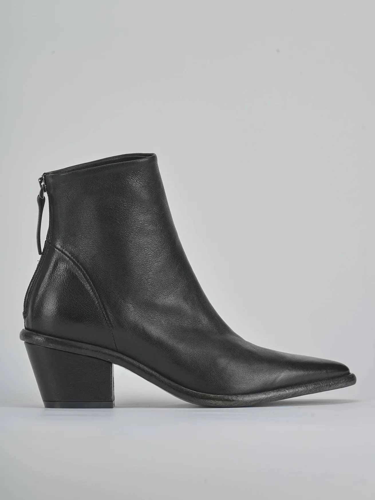 Stivaletti tacco 5cm pelle nero