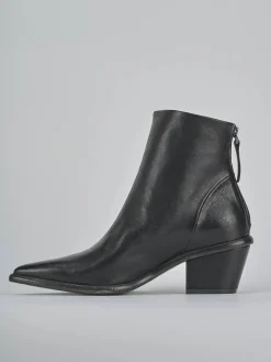 Stivaletti tacco 5cm pelle nero