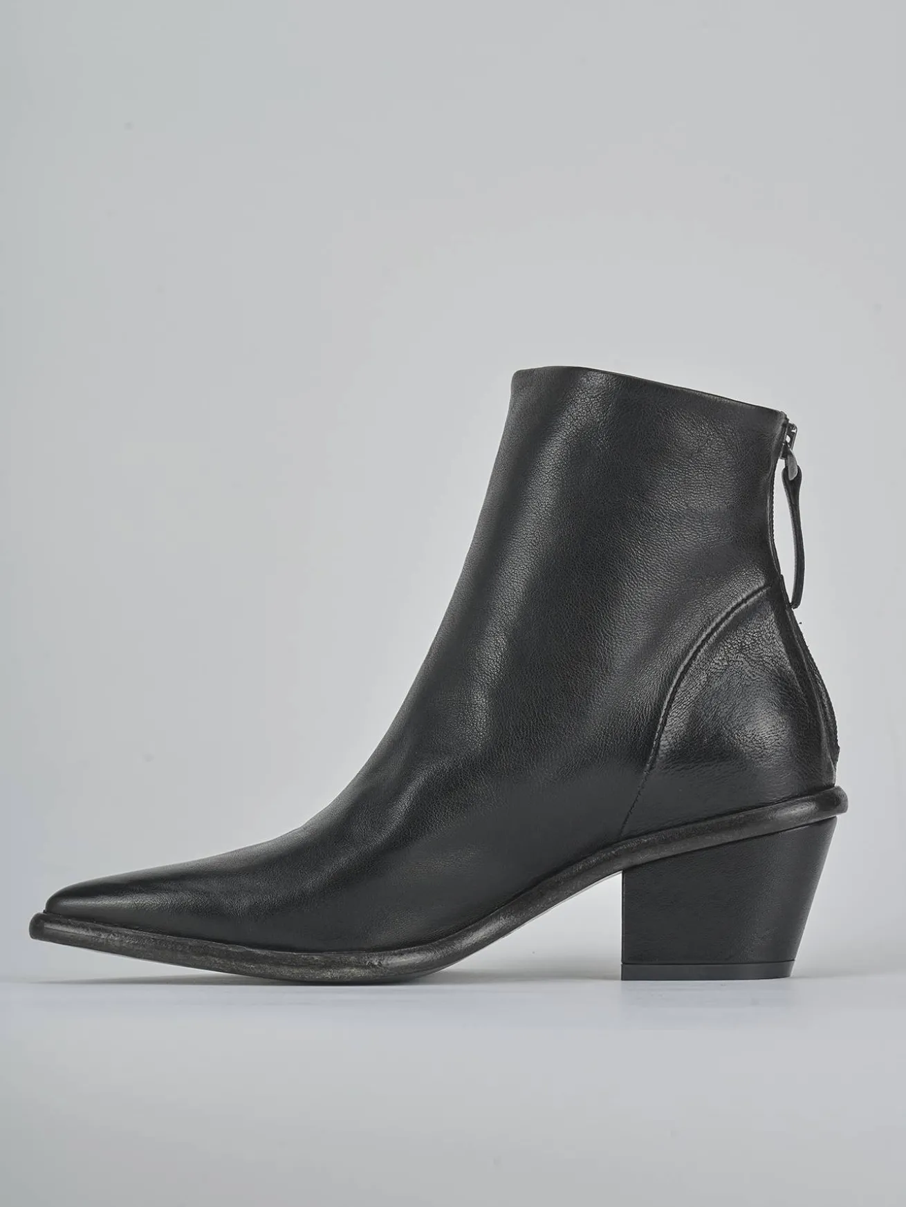 Stivaletti tacco 5cm pelle nero