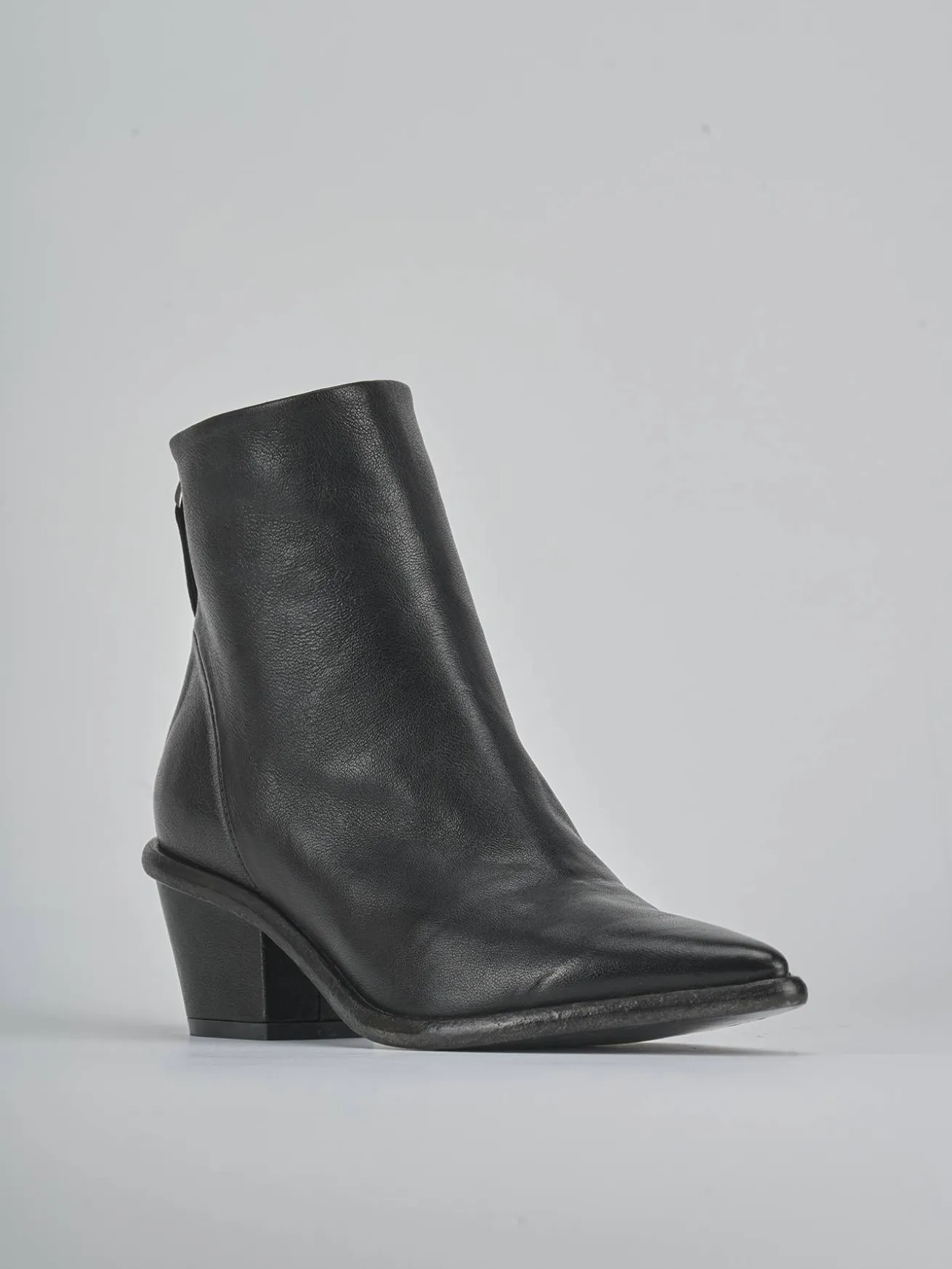 Stivaletti tacco 5cm pelle nero