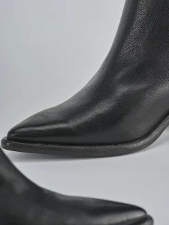 Stivaletti tacco 5cm pelle nero