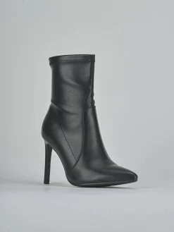 Stivaletti tacco 10cm pelle sostenibile nero