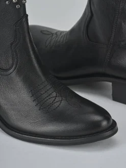 Stivaletti tacco 3cm pelle nero