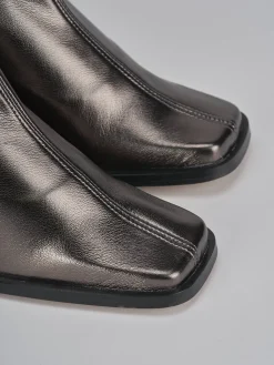 Stivaletti tacco 7cm pelle argento