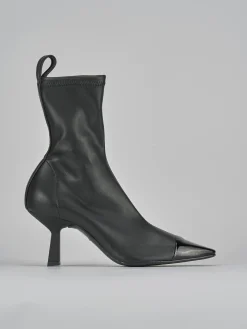 Stivaletti tacco 8cm pelle nero