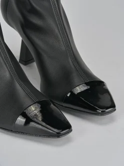 Stivaletti tacco 8cm pelle nero