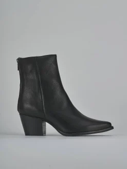 Stivaletti tacco 5cm pelle nero