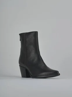 Stivaletti tacco 5cm pelle nero