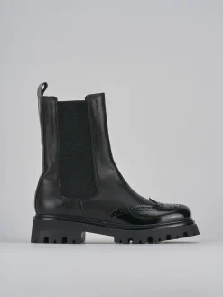 Stivaletti tacco 2cm pelle nero