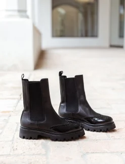 Stivaletti tacco 2cm pelle nero