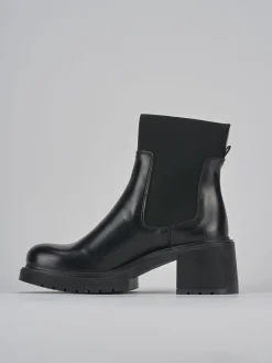 Stivaletti tacco 6cm pelle nero