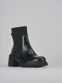 Stivaletti tacco 6cm pelle nero
