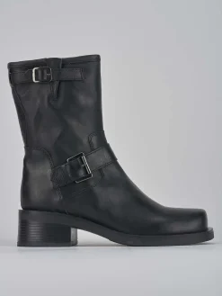 Stivaletti tacco 4cm pelle nero