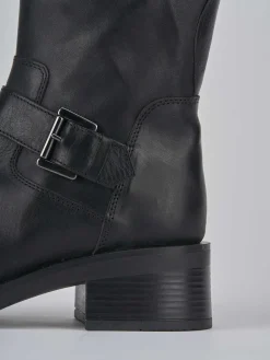 Stivaletti tacco 4cm pelle nero