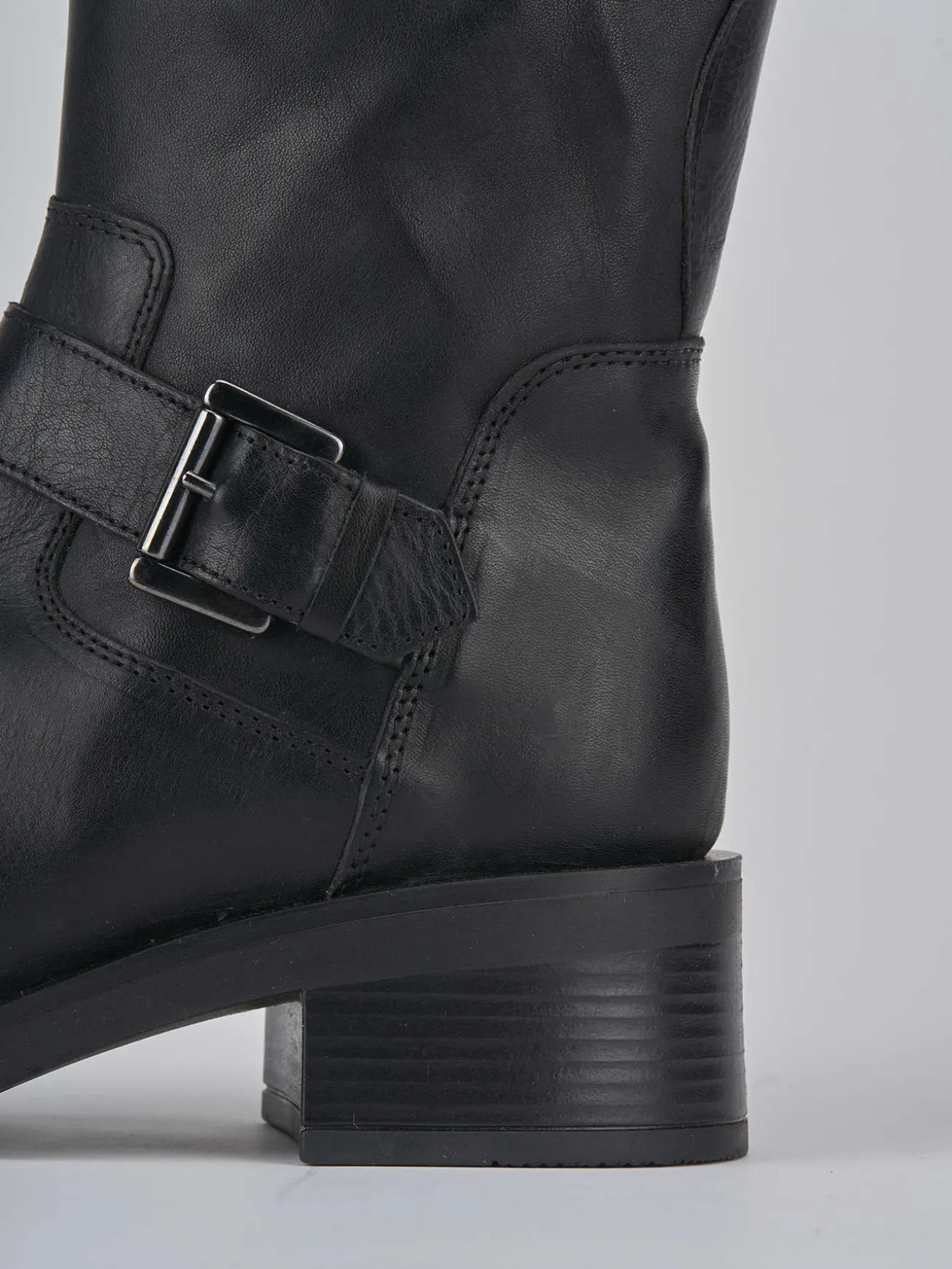 Stivaletti tacco 4cm pelle nero