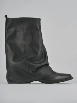 Stivaletti tacco 7cm pelle nero