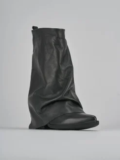 Stivaletti tacco 7cm pelle nero