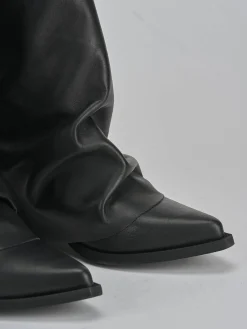 Stivaletti tacco 7cm pelle nero