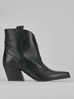 Stivaletti tacco 8cm pelle nero