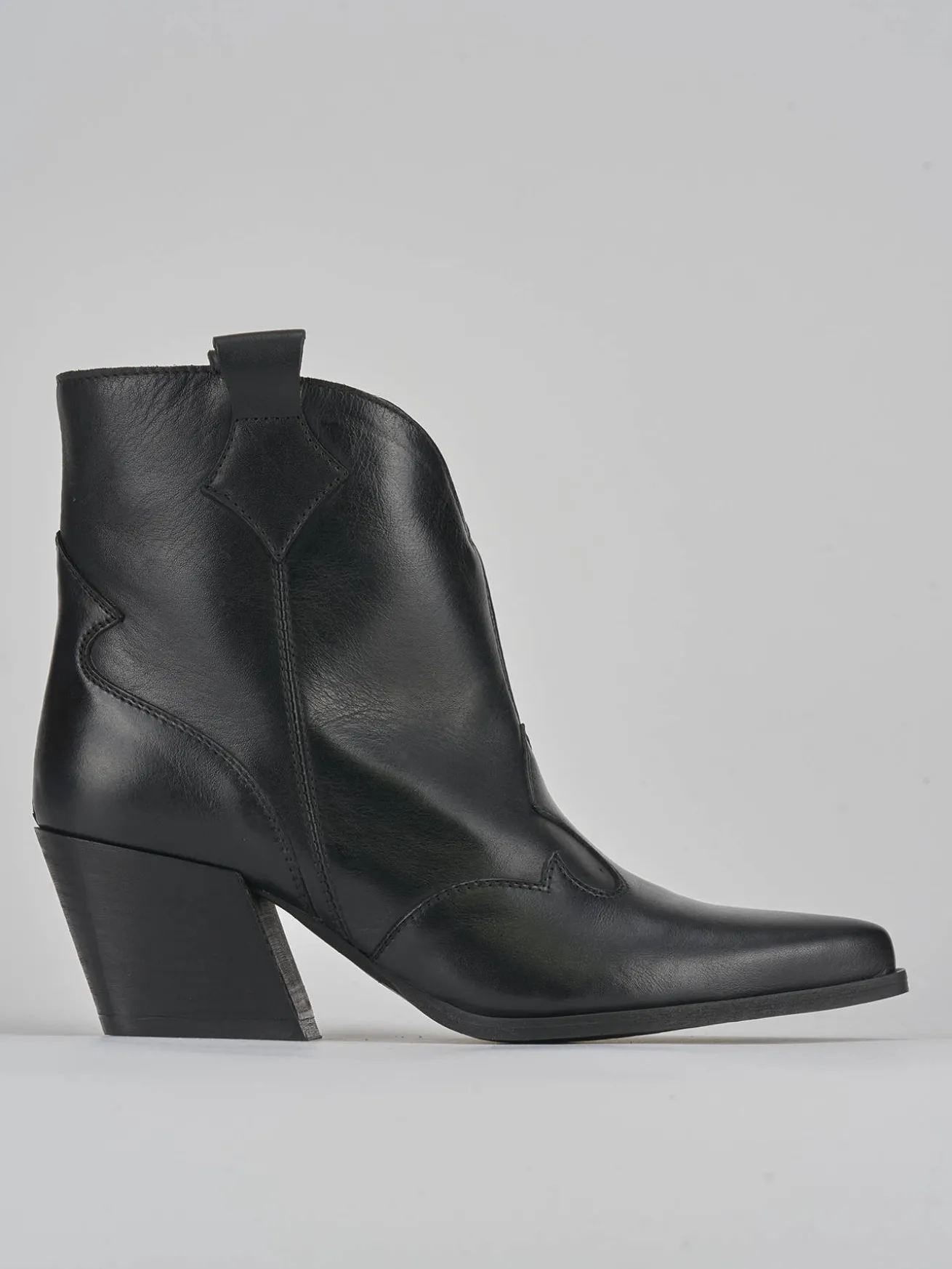 Stivaletti tacco 8cm pelle nero